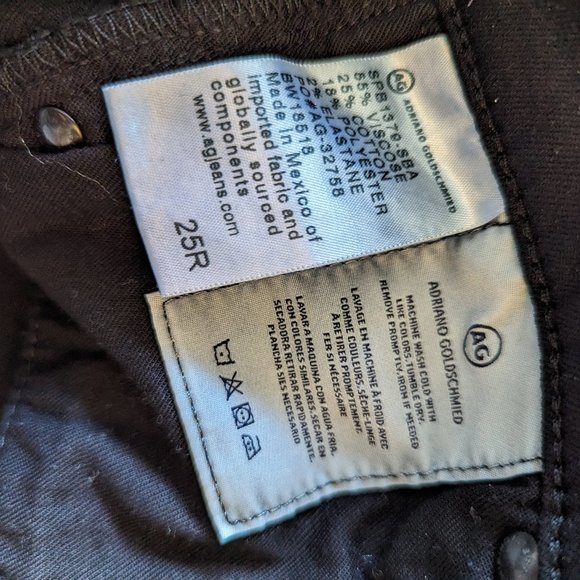 AG Jeans Farrah High-Rise Skinny Jean, solid black, sz 25R - Picture 9 of 9